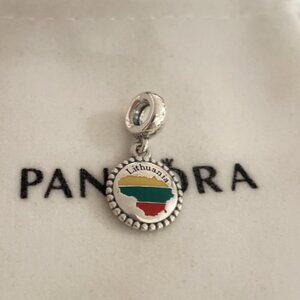 Pandora Lithuania Flag Map Pendant Exclusive Charm